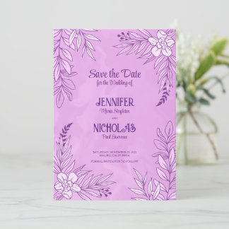 Convites Flores Elegantes E Folhas De Ornamento Para Casame