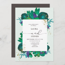 Convites Flores Elegantes e opulentes e Casamento de Flocos