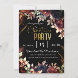 Convites Flores Elegantes Festivas, Reinder de Natal Mágico