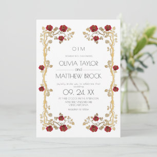 Convites Flores Elegantes Rosa Ornamental Casamento