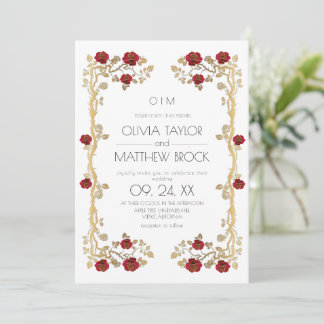 Convites Flores Elegantes Rosa Ornamental Casamento