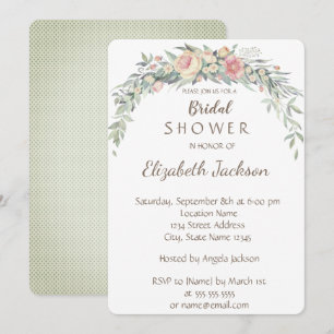 Convites Flores em Aquarela, Pontos Bridal Shower