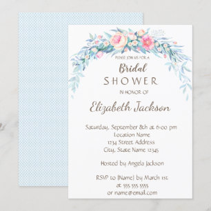 Convites Flores em Aquarela Pontos Bridal Shower