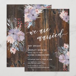 Convites Flores em Aquarela Rústica Boho Nós somos Casados