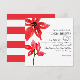 Convites Flores Estrela Vermelha | Casamento floral | Quadr