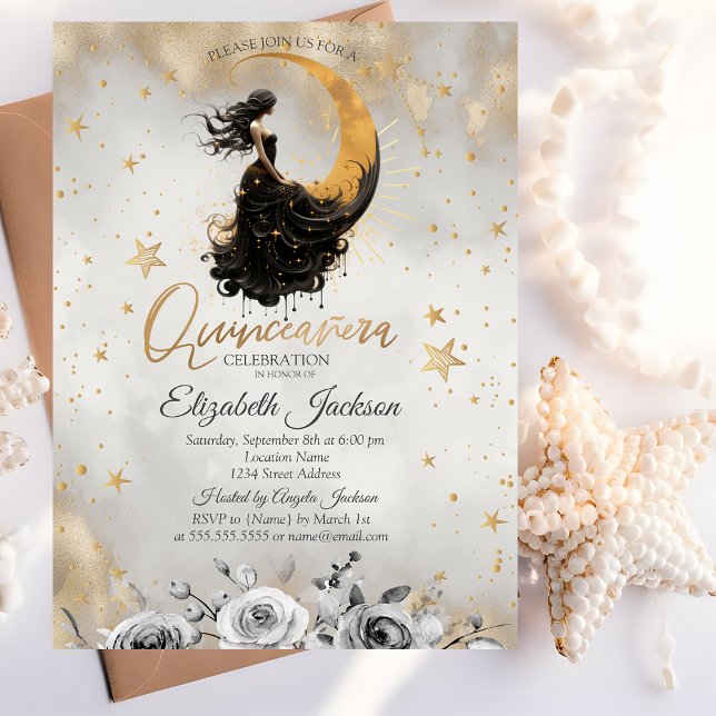 Convites Flores Estrelas Celestiais Menina Lua Quinze Anos (Criador carregado)