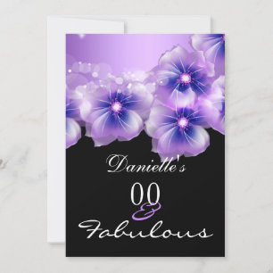 Convites Flores Fabulosas Flores Purple Black Party