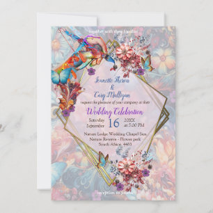 Convites Flores Fantásticas de Pintura expressando a nature