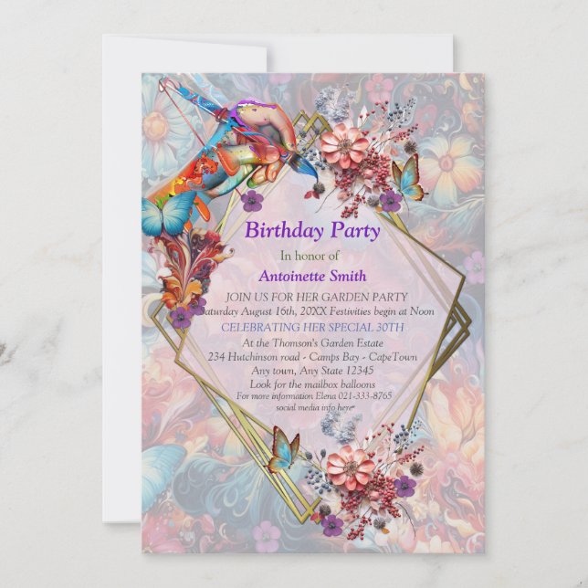 Convites Flores Fantásticas de Pintura expressando a nature (Frente)