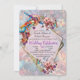 Convites Flores Fantásticas de Pintura expressando a nature