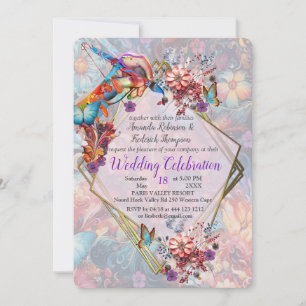 Convites Flores Fantásticas de Pintura expressando a nature