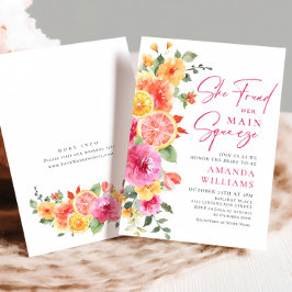 Convites Flores Festivas Brilhantes Chá de panela de Citros