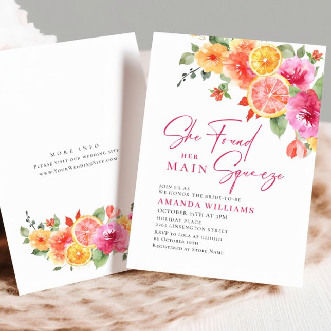 Convites Flores Festivas Brilhantes Citros Florais Bridal B (Criador carregado)