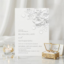 Flores Florais Elegantes de Papel Branco em 3D par