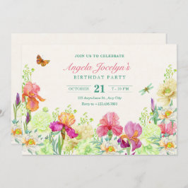 Convites Flores florescem aniversário