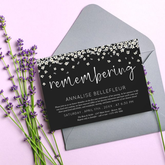 Convites Flores-Fogo Lembrando Aniversário de Morte (Criador carregado)