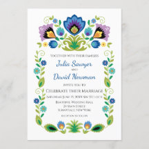 Flores Folclóricas Polonesas Lavanda Azul