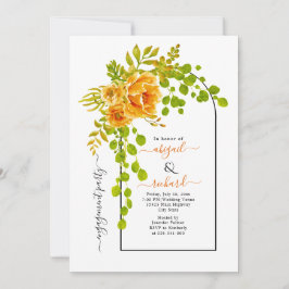 Convites Flores laranja e arco festa de noivado casamento