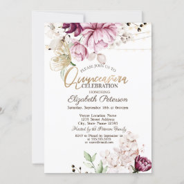 Convites Flores Liláticas Borboletas Glitter Quinceañera