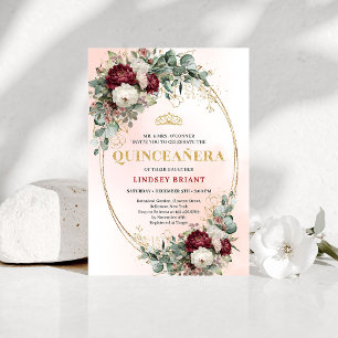 Convites Flores Macias de Marsala Dourado Aniversário de 15