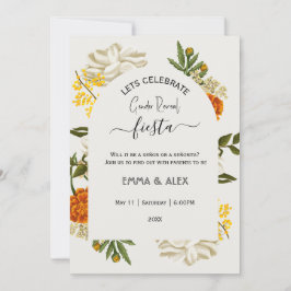 Convites Flores mexicanas Cinco de Mayo - Revelação de Gêne