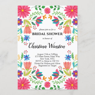 Convites Flores Mexicanas Floral Bridal Fiesta