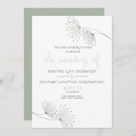 Convites Flores Mínimas de Verde e Carvões