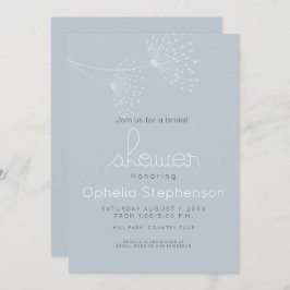 Convites Flores Mínimas Modernas de Dodle Azul e Branco