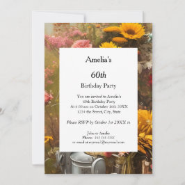 Convites Flores modernas da Festa de aniversário da fazenda