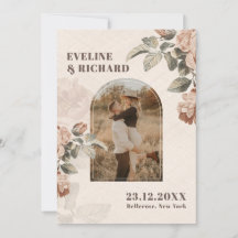 Flores modernas de terracota arqueadas com folhas 