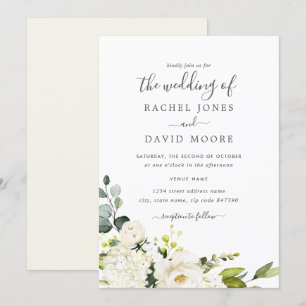 Convites Flores Modernas em Aquarela para Casamento