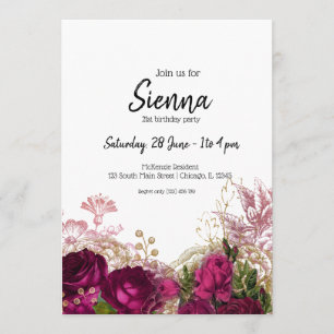 Convites Flores Modernas Glam Chic para todas as ocasiões