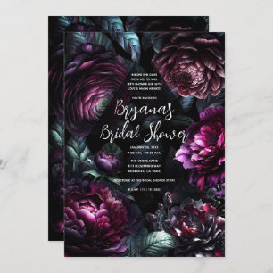 Convites Flores Moody Negros Brida Floral Encantada Negra