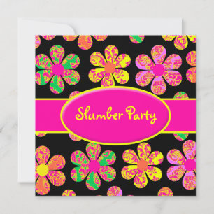 Convites Flores Neon Damask