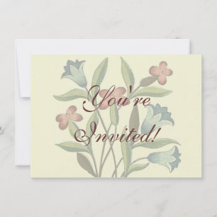 Convites Flores Papel de Carteira Floral Art Nouveau Bonito