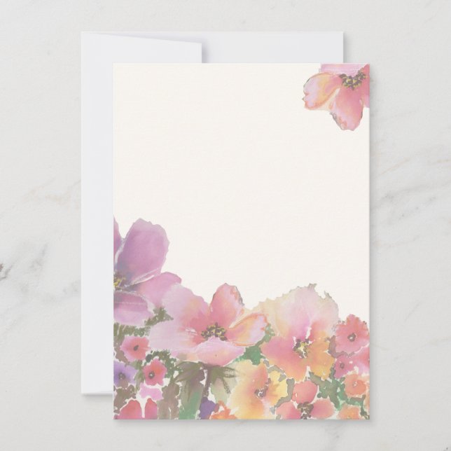 Convites Flores para casamentos românticas da aguarela (Frente)