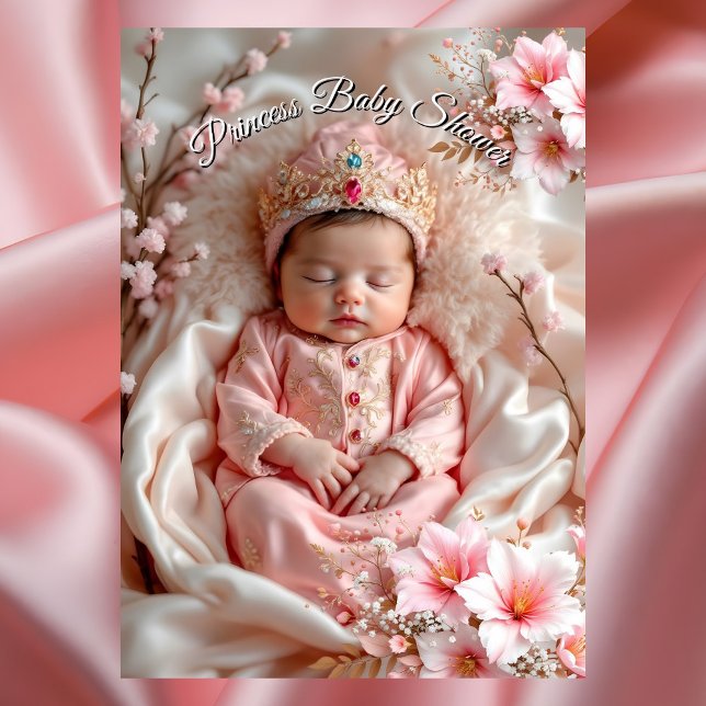 Convites Flores para Chá de Bebê Menina Rosa Princesa (Criador carregado)