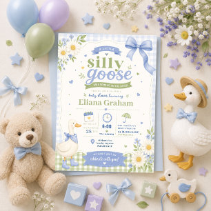 Convites Flores para Chá de Bebê Silly Goose sem Gênero