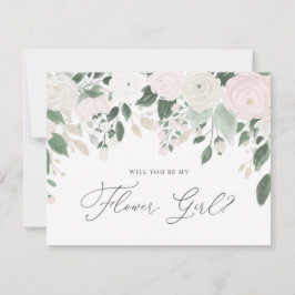 Convites Flores Pastéis Brilho Você Será Minha Menina de Fl