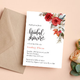 Convites Flores Personalizadas de Greenery Rosa para Chá de