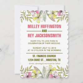 Convites flores pintadas à mão