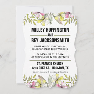 Convites flores pintadas à mão