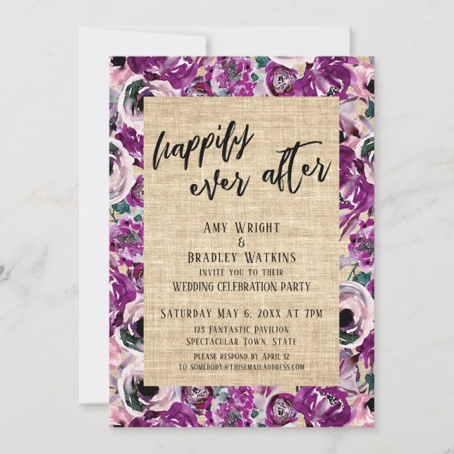 Convites Flores Pintadas de Rosa Bucólico Felizes para Semp (Frente)
