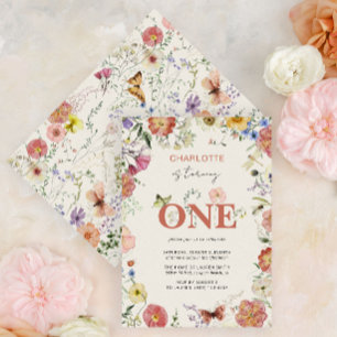 Convites Flores Prensadas de 1º Aniversário Está Fazendo Um