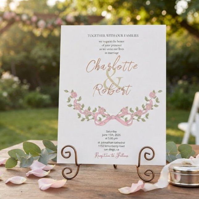 Convites Flores Românticas ao Redor do Casamento Botânico C (Criador carregado)