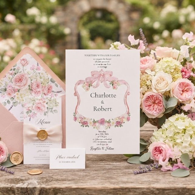 Convites Flores Românticas ao Redor do Casamento Botânico C (Criador carregado)