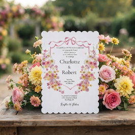 Convites Flores Românticas ao Redor do Casamento Botânico C