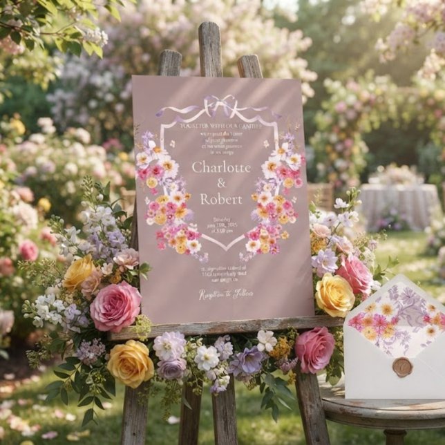 Convites Flores Românticas ao Redor do Casamento Botânico C (Criador carregado)