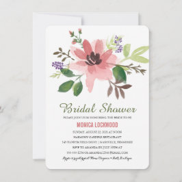 Convites Flores Românticas de Aquarela | CHÁ DE PANELA