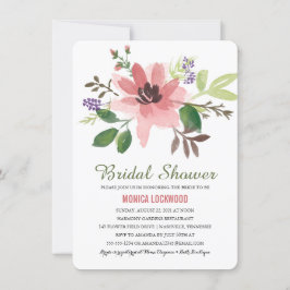 Convites Flores Românticas de Aquarela | CHÁ DE PANELA